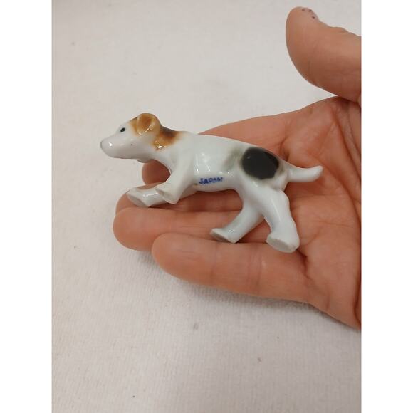 Vntg Beagle Hunting Hound Dog 3" Ceramic Figure Brown White Spots Japan Collect - Picture 14 of 15